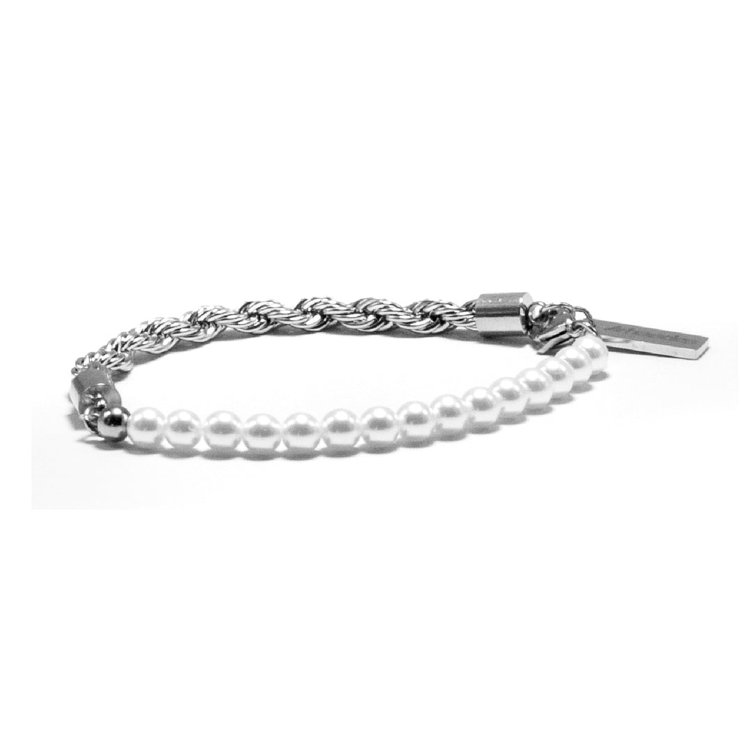 Pearl Rope Bracelet Silver