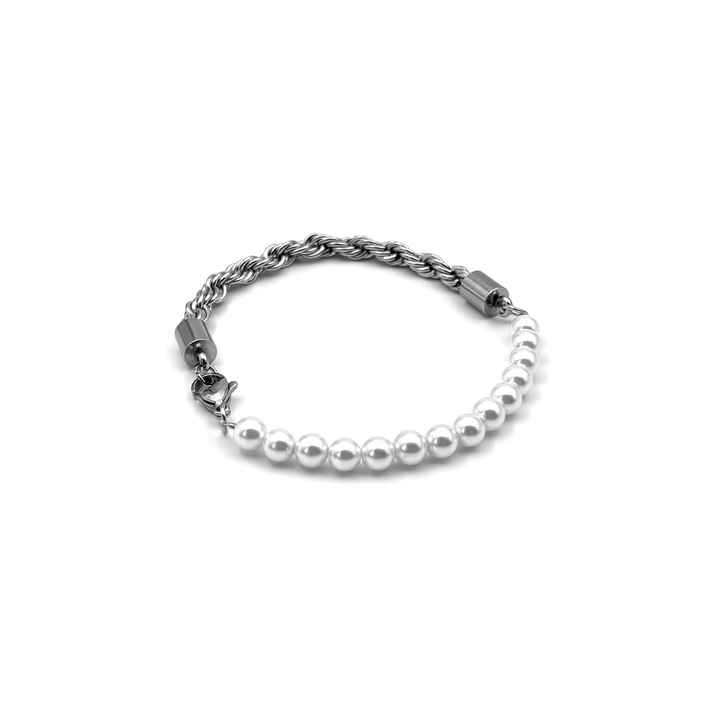 Perlenseil-Armband Silber